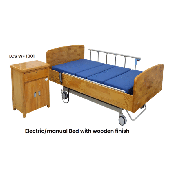 Electric/manual Bed with wooden finish