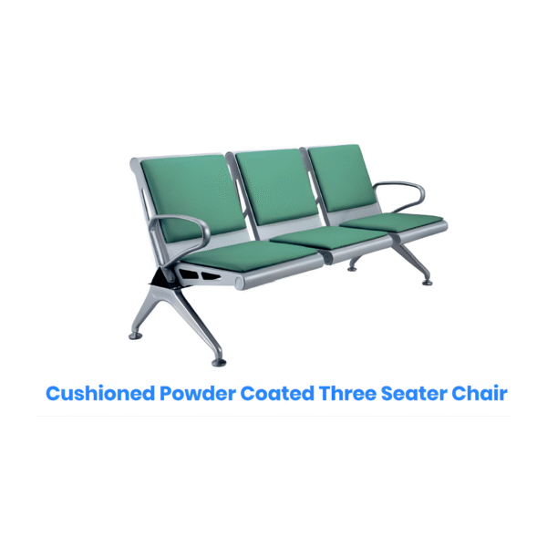 3 Seater Cushioned Powder Coated Chair
